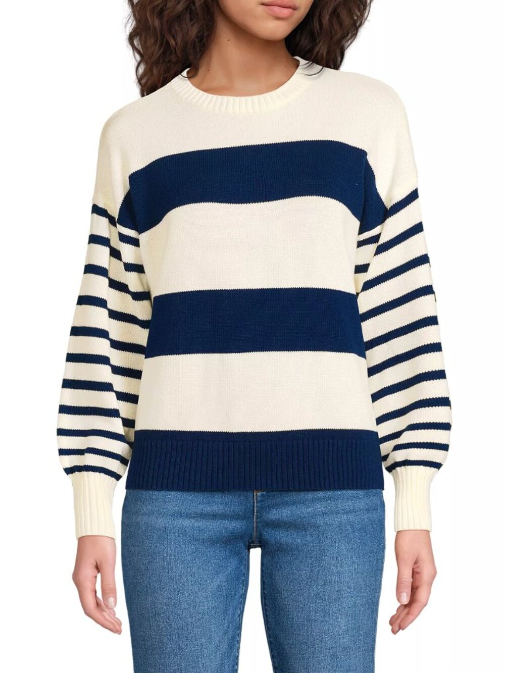 Lands End Women's Drifter Jersey Crewneck Sweater